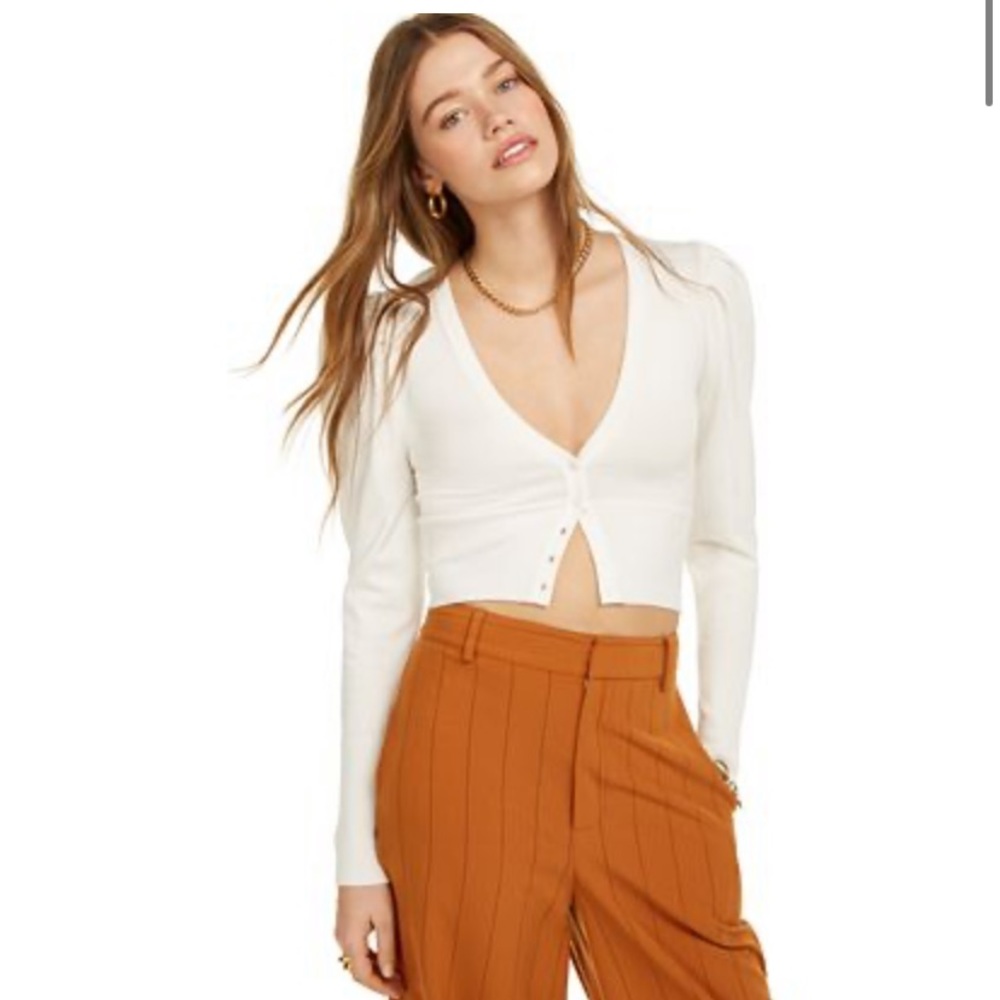 Danielle Bernstein Puff Sleeve Cardigan